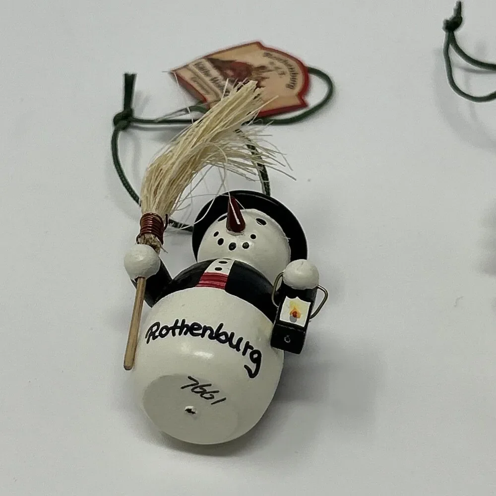 Kathe Wohlfahrt Rothenburg Germany Christmas Wood Ornaments Lot Of 3